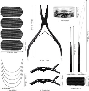 Kit de herramientas para extensiones de cabello TEEJAY con alicates, clips, hilo y agujas - Product Image 6