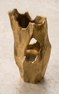 Vase à fleurs moderne en métal doré, centre de table abstrait de luxe, conteneur décoratif creux pour la maison, l'hôtel, vente en gros - Product Image 3