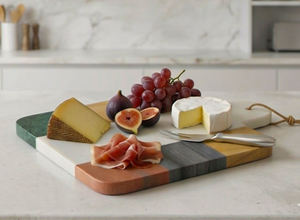 Planche à découper en marbre de 12 pouces, rectangulaire, avec poignée, durable, pour la cuisine, pour couper, servir, planche à fromage - Product Image 2