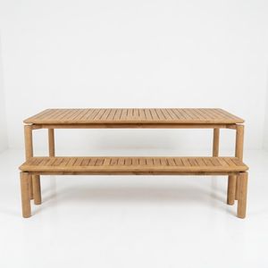 Table à manger en teck à lattes, bois massif, pour extérieur, patio, jardin, restaurant, hôtel, resort, fabricant de meubles, Indonésie, OEM, ODM, commerce - Product Image 3
