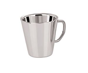 Mug isotherme à double paroi en acier inoxydable avec poignée, design simple, vente en gros - Product Image 3