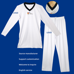Uniforme de Taekwondo Personalizado, Uniforme de Artes Marciales de Algodón y Poliéster Premium, Dobok para Entrenamiento, para Adultos y Niños, Cinturón Blanco y Negro, Fabricante de Uniformes - Product Image 2
