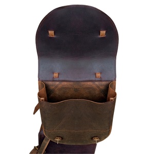 Sac de selle de moto en cuir véritable vieilli de qualité supérieure, ensemble de bagages pour motard, sac de voyage à roulettes, imperméable, motocross - Product Image 5