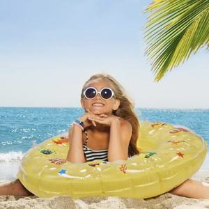 Flotador de Piscina Inflable Transparente de 60 cm con Diseño de Burbujas y Divertidos Estampados de Animales para Niños - Product Image 4