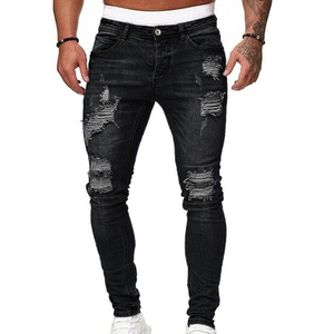 New Fashion Men Skinny <b>Cargo</b> Jeans Long <b>Pant</b> Denim Combat Biker Pocket Stretch Black <b>Work</b> Trousers Denim <b>Pant</b> for Men - Product Image 2