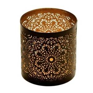 Handcrafted Iron Votive Holder-Elegant Durable Home Decor Black <b>Gold</b> Customizable Printing (1 Color) AZORA INDUSTRIES M-56 - Product Image 2