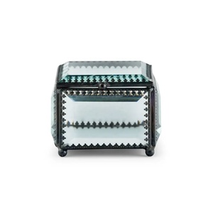 Caja de Almacenamiento de Metal y Vidrio Mini Moderna y de Lujo, Caja de Regalo para Anillos, Organizador de Joyas y Cosméticos - Product Image 5