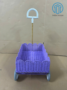 Cochecito de Mimbre Hecho a Mano para Muñecas, Juguete de Ratán, Carrito de Juego para Niños, Decoración para Cuarto de Bebé - Product Image 2