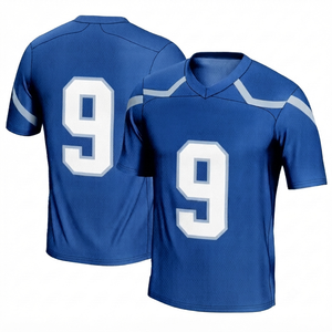 Maillot de football américain personnalisé bleu roi imprimé par sublimation, respirant, en maille polyester de haute qualité, séchage rapide, manches courtes - Product Image 1