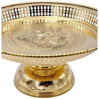 18 "beau plateau en laiton antique thaïlandais classique de piédestal avec la conception de Thepphanom. Parfait pour hôtels, restaurants servant assiette.