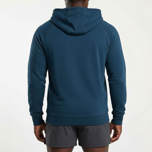 Sweat-shirt à capuche en coton chaud pour homme, fermeture éclair intégrale, veste décontractée de fitness et streetwear, vêtements de sport personnalisés - Product Image 3