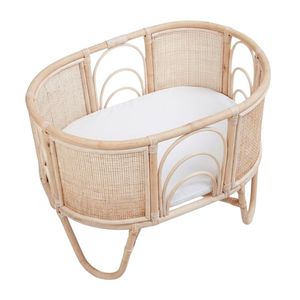 High Quality Nursery Room French Rattan Crib Wholesale Factory Price Hot Sale Cheap Luxury Sleeping <b>Bed</b> - Product Image 1