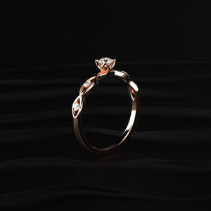 Elegante Anillo de Compromiso con Moissanita Redonda de 2 Quilates en Oro Rosa, Joyería de Boda Hecha a Mano Única para Distribuidores de Joyería en Todo el Mundo - Product Image 2