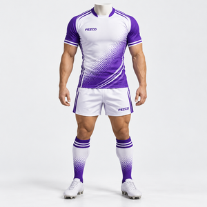 Service OEM, faible MOQ, logo personnalisable, uniformes de rugby de haute qualité, respirants, à séchage rapide, écologiques, anti-UV - Product Image 1