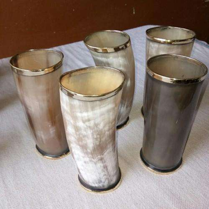 Corne à boire viking polie de bonne qualité, écologique, avec couvercle en verre, imitation antique, style amour, sur mesure, toutes tailles, sans danger pour les aliments - Product Image 2