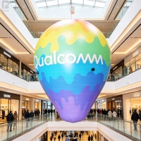Ballon gonflable géant LED de 3 m en forme de montgolfière, avec logo personnalisé, coloré, en forme de goutte d'eau, pour la décoration de centres commerciaux/événements/festivals