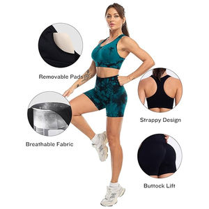 Ensemble 3 pièces de vêtements de sport pour femme : soutien-gorge de yoga et legging d'été, broderie personnalisée, respirant, prix abordable, vente en gros - Product Image 4