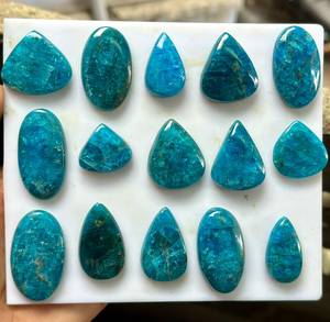 MAHNAJ GEMS Lot en gros de cabochons en apatite bleue néon naturelle, pierres précieuses en vrac pour la fabrication de bagues et de pendentifs - Product Image 3