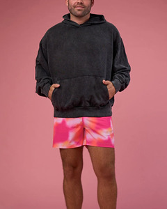 Sudadera con capucha extragrande negra lavada estilo vintage. Nombres alternativos: * Sudadera con capucha estilo streetwear con lavado ácido * Sudadera con capucha estilo retro descolorida * Premium - Product Image 3
