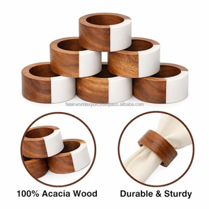 Rustic Wooden Napkin Rings, Wedding Table <b>Decor</b> Hotel Table Setting, Bark and <b>Log</b> Craft Ornaments - Product Image 3