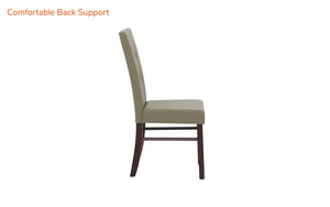 Solid Wood Dining <b>Table</b> Set 4 Seater, Rectangular Wooden <b>Table</b> with Upholstered High Back Chairs, Modern Dining Furniture - Product Image 2