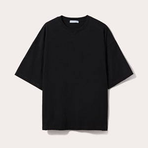 T-shirt pour homme en coton épais de haute qualité, coupe ample et carrée, couleur noire avec motif imprimé, design ample et vierge - Product Image 5