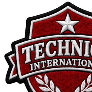 Parche Bordado Rojo con Escudo, Estrella y Corona de Laurel de Technica International para Chaquetas, Bolsas, Uniformes y Ropa - Product Image 5