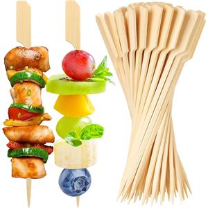 Palillos de Bambú de 6 Pulgadas, 200 Unidades, Palillos Planos de Madera para Cócteles, Palillos Decorativos para Aperitivos, para Barbacoa y Entretenimiento al Aire Libre - Product Image 1