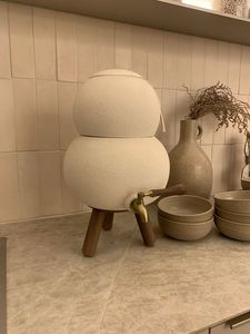 Fontaine à eau en argile faite à la main au design minimaliste, qualité export, avec robinet, distributeur d'eau en argile à refroidissement naturel avec support en bois - Product Image 4