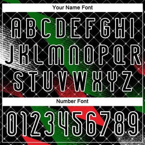 Uniformes de Voleibol Personalizados, Color Negro, Rojo y Verde Kelly, Diseño Geométrico Palestino, Jersey Sublimado de Secado Rápido para Verano, 100% - Product Image 5