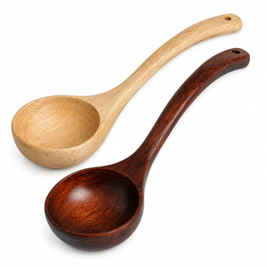 Juego de utensilios de cocina de madera natural ecológicos, cuchara de sopa de mango largo, utensilios de cocina antiadherentes, cuchara de madera segura, venta al por mayor para cocina - Product Image 5