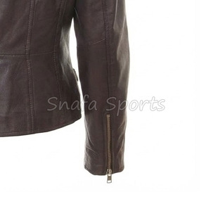 Veste courte en cuir tendance pour femmes, coupe élégante, tendance moderne, tenue d'hiver, vêtements élégants pour femmes - Product Image 5