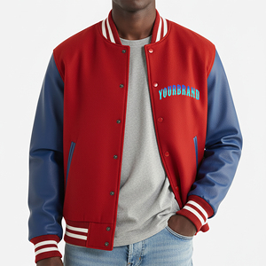 Veste universitaire d'hiver pour homme, couleur blanche unie, avec logo personnalisé, style streetwear, imperméable et coupe-vent, très vendue - Product Image 1