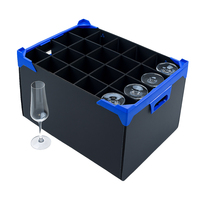Boîtes d'emballage en plastique ondulé PP pour verres à vin, séparateurs personnalisés pour l'emballage de verrerie à pied, 8, 12, 28 packs