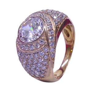 Gemvanity SR1462 Anillo de Moissanita con Corte Brillante y Engaste de Canal Clásico de Lujo Chapado en Oro de 14K y Plata, para Mujer y Unisex, Ideal para Fiestas - Product Image 1