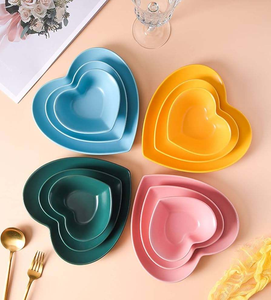 Modern Design Resin Heart Shape Colorful Dinner Salad <b>Plate</b> with MODEL Pattern for Valentine Day From India - Product Image 3