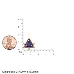 Collar con Colgante de Amuleto de Diamante Natural Trillón y Amatista con Engaste, Gema de Piedra de Nacimiento de Febrero, Regalo Perfecto para Él o Ella - Product Image 2