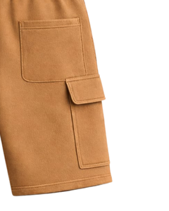 Pantalones Cortos Cargo para Hombre Color Camel, Cintura Elástica con Cordón, Estilo Casual Urbano, Múltiples Bolsillos, Pantalones Cortos de Verano, Logotipo Personalizado, Fabricante OEM - Product Image 6