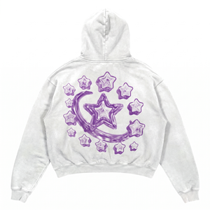 Sudadera con Capucha para Hombre, 420 GSM, 100% Algodón, Felpa Francesa Gruesa, Lavado Ácido, Color Blanco, Impresión Personalizada con Logo de Alta Densidad - Product Image 2