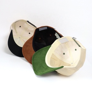 Embroidered Corduroy Baseball Cap Unisex Adjustable 6-Panel Hat Casual Spring Summer Style <b>Adult</b> 58-60CM - Product Image 3