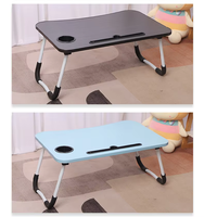 Table d'ordinateur portable pliable en métal et bois personnalisable, support de lecture réglable et portable, bureau d'ordinateur