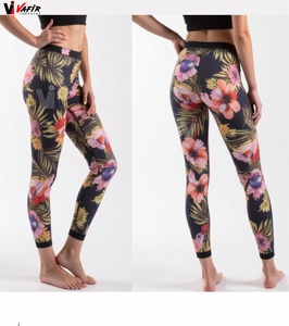 Pantalons de yoga pour femmes à taille haute élastique, respirants et à séchage rapide, avec impression personnalisée par sublimation ou impression solide - Product Image 3