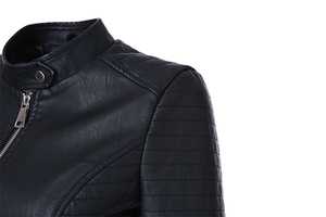 Vestes en cuir matelassées pour femmes, 100% cuir véritable, avec doublure en coton, fabriquées au Pakistan, fabrication professionnelle, vente - Product Image 4
