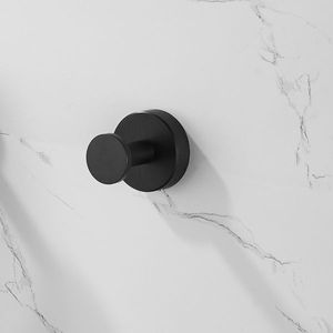 Gancio appendi asciugamani nero opaco con base rotonda e montaggio a vite per cucina, confezione da 2 pezzi - Product Image 3