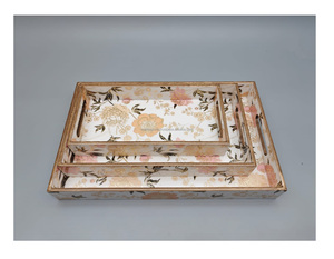 Bandeja sólida de madera elegante hecha a mano de lujo con diseño único apto para lavavajillas para cocina, comedor, servicio y decoración del hogar - Product Image 1