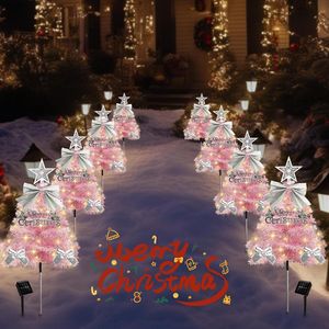 4 Pack Mini Xmas Solar Pathway <b>Lights</b> Waterproof DIY Outdoor Christmas <b>Tree</b> Stake Decorations Christmas <b>Tree</b> Ornament - Product Image 3