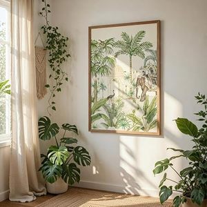 Marco de Fotos Rectangular Vertical de Madera Sólida Hecho a Mano con Imagen a Todo Color de Escena Tropical de Selva, Ecológico, para Montar en la Pared, Diseño Minimalista - Product Image 5