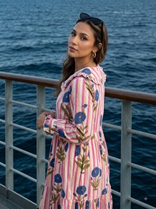 2023 New Arrivals Summer Eco-Friendly Women's Casual Bohemian Floral Long Maxi <b>Dress</b> Tie Dye Gypsy Chic <b>Viscose</b> Crepe V-neck - Product Image 6
