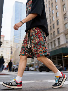 Vintage Ethnic Casual Shorts Men Streetwear Fashion Beach Shorts Gym Summer Athletic Print Cropped Pants - Product Image 5