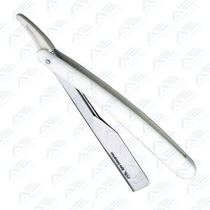 Lame en acier inoxydable, manche en plastique blanc, équipement de salon de beauté, rasoir à barbe pour hommes, rasoir de barbier de qualité supérieure - Product Image 5